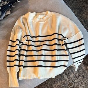 Striped Black and White Women's Amazon Sweater